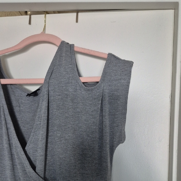 Torrid Gray Cold-Shoulder Wrap Maxi Dress - Picture 2 of 5